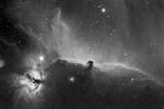 Nbuleuse de la flamme (NGC2024), tte de cheval (Barnard 33)  et nbuleuse en arriere plan (IC434)