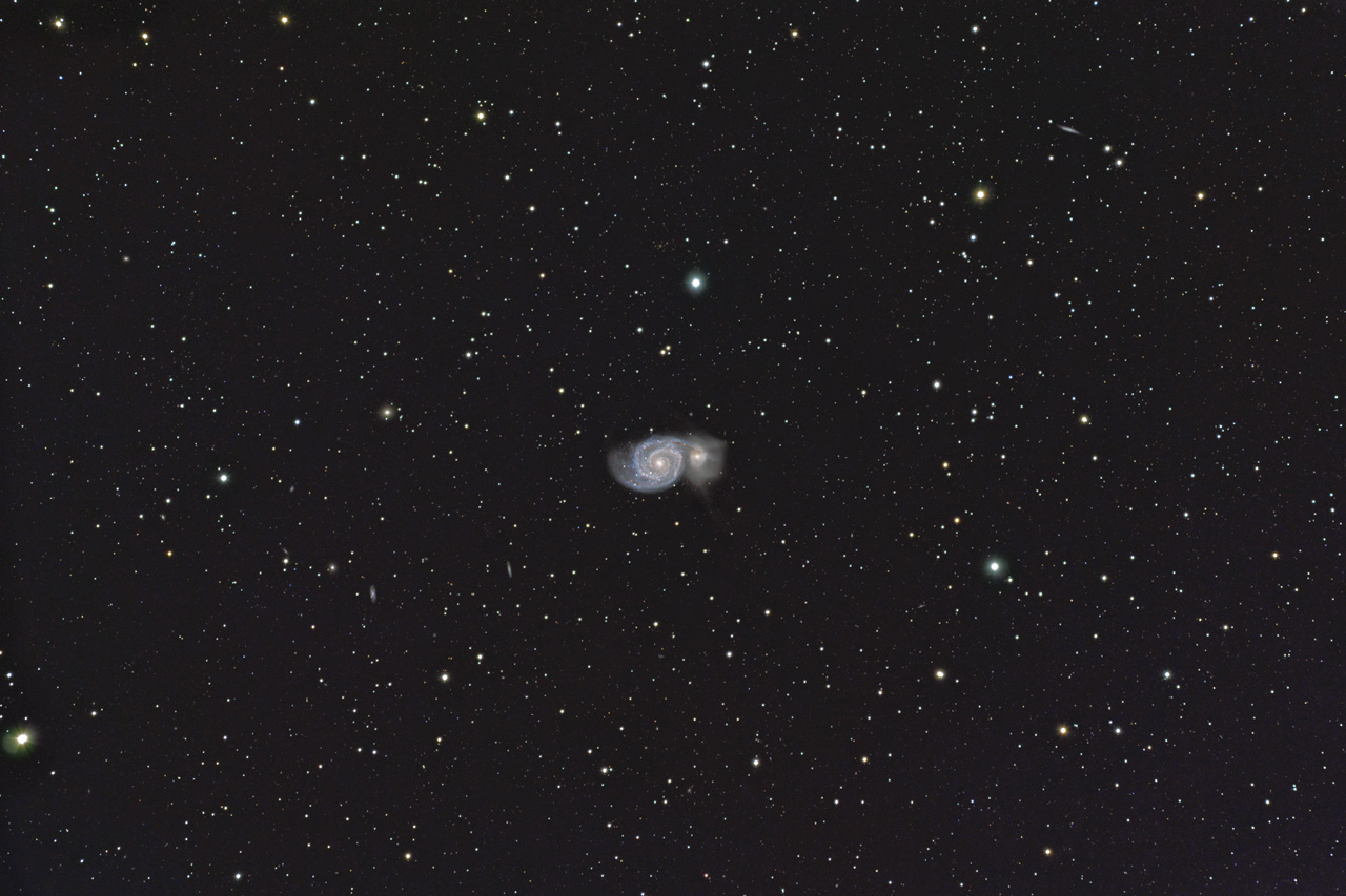 Rgion de la galaxie M51 dans les chiens de chasse